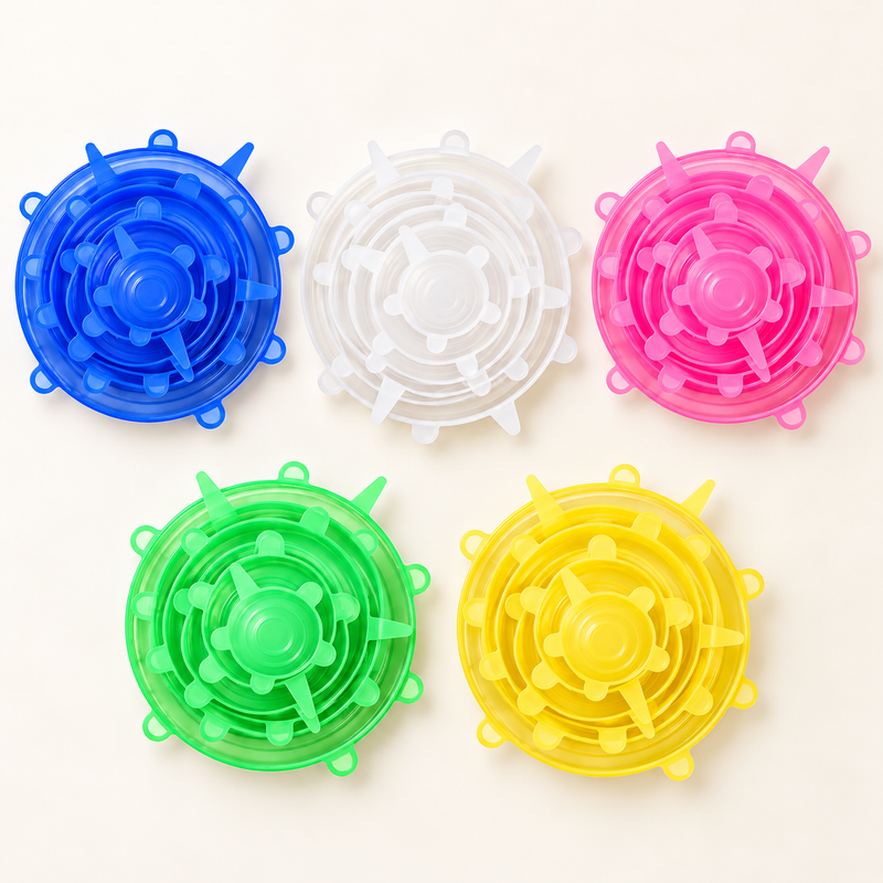 Stretchly Silicone Stretch Lids — 6-Piece Set